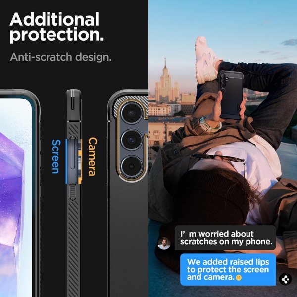 Spigen Samsung Galaxy A55 Deksel Rugged Armor Matte Black