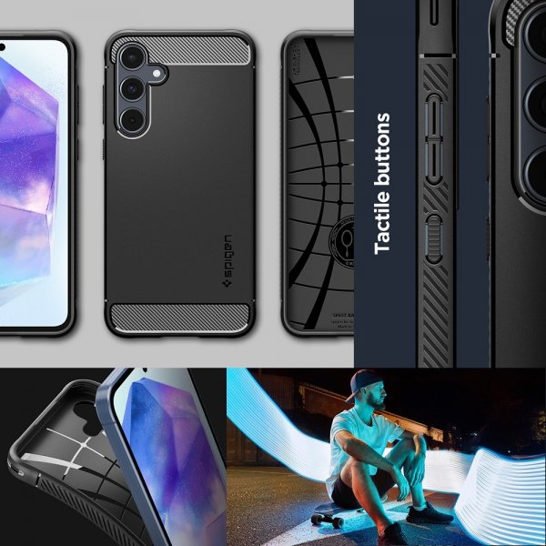 Spigen Samsung Galaxy A55 Deksel Rugged Armor Matte Black
