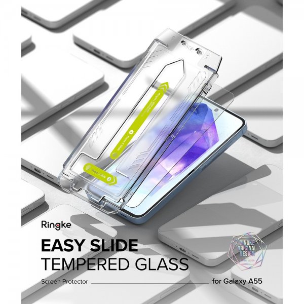 Ringke Samsung Galaxy A55 Skjermbeskytter Easy Slide 2-pakning
