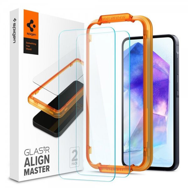 Spigen Samsung Galaxy A55 Skjermbeskytter GLAS.tR ALIGNmaster 2-pakning