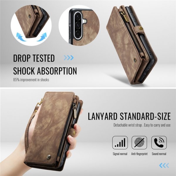 CaseMe Samsung Galaxy A56 Etui 008 Series Avtakbart Deksel Brun