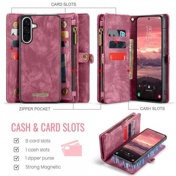 CaseMe Samsung Galaxy A56 Etui 008 Series Avtakbart Deksel Rød