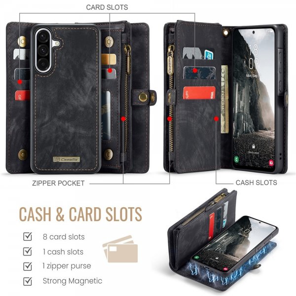 CaseMe Samsung Galaxy A56 Etui 008 Series Avtakbart Deksel Svart