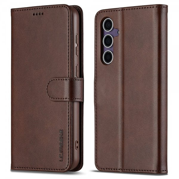 Lc.Imeeke Samsung Galaxy A56 Etui med Kortlomme stativfunksjon Mørkebrun