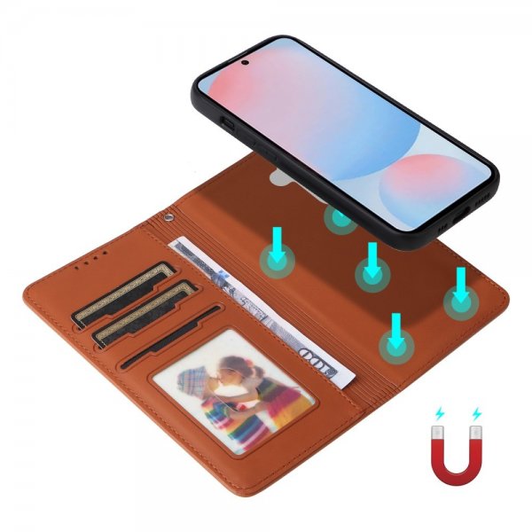 Betopnice Samsung Galaxy A56 Etui Avtagbart Deksel 005 Brun