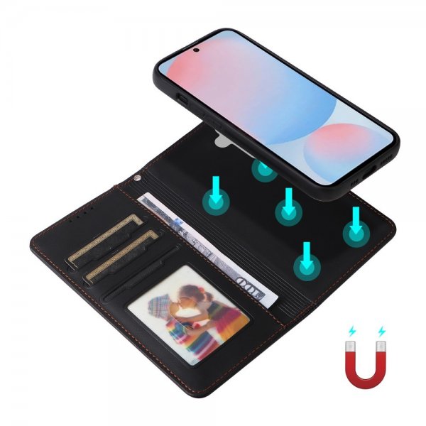 Betopnice Samsung Galaxy A56 Etui Avtagbart Deksel 005 Svart