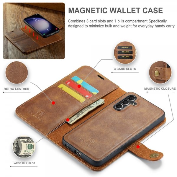 Dg.Ming Samsung Galaxy A56 Etui Avtagbart Deksel Brun