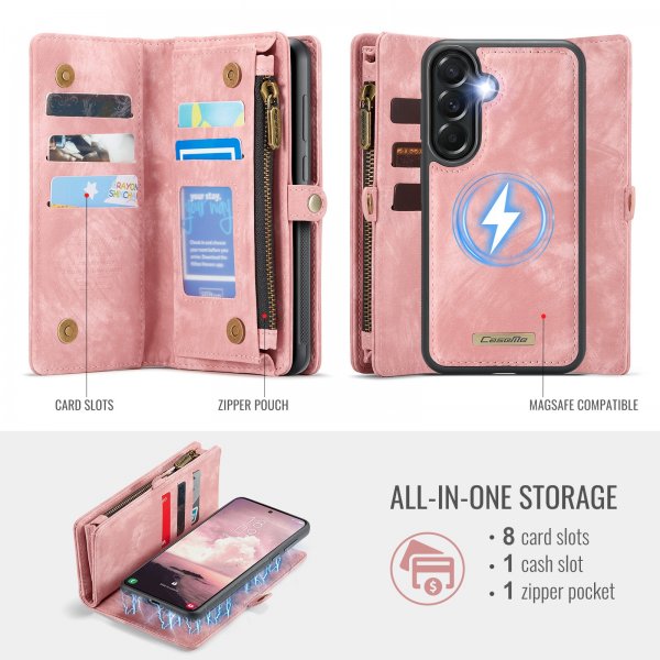 CaseMe Samsung Galaxy A57 Etui 008 Series Avtakbart Deksel Rosa
