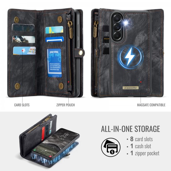 CaseMe Samsung Galaxy A57 Etui 008 Series Avtakbart Deksel Svart