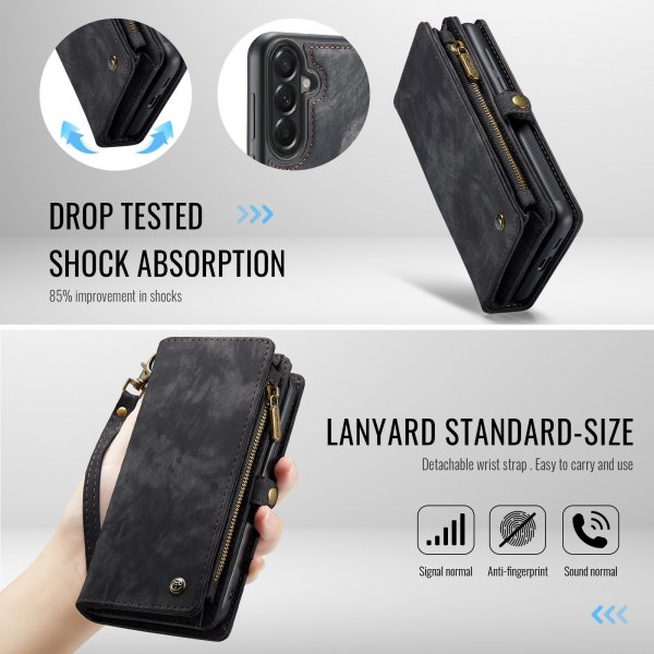 CaseMe Samsung Galaxy A57 Etui 008 Series Avtakbart Deksel Svart
