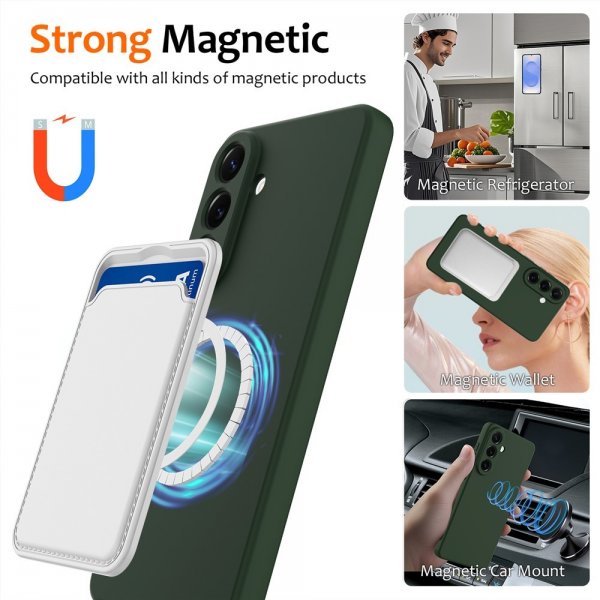 Samsung Galaxy A57 Deksel med Stropp Silikon MagSafe Grønn
