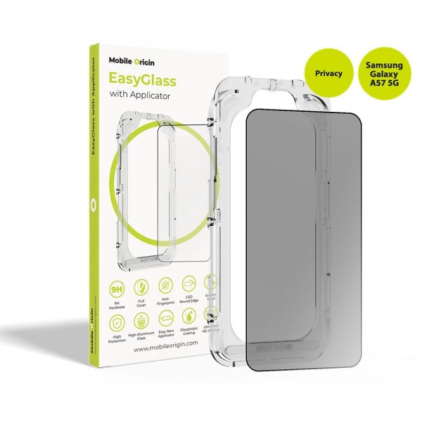 Mobile Origin Samsung Galaxy A57 Skjermbeskytter EasyGlass Applicator Privacy