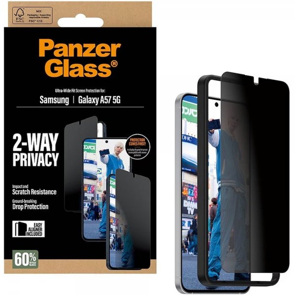 PanzerGlass Samsung Galaxy A57 Skjermbeskytter Ultra-Wide Fit Privacy EasyAligner