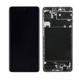 Samsung Galaxy A71 Skjerm med LCD Display + Ramme - Svart