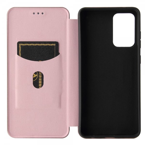 Samsung Galaxy A72 Etui Karbonfibertekstur Rosegull