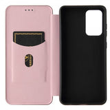 Samsung Galaxy A72 Etui Karbonfibertekstur Rosegull