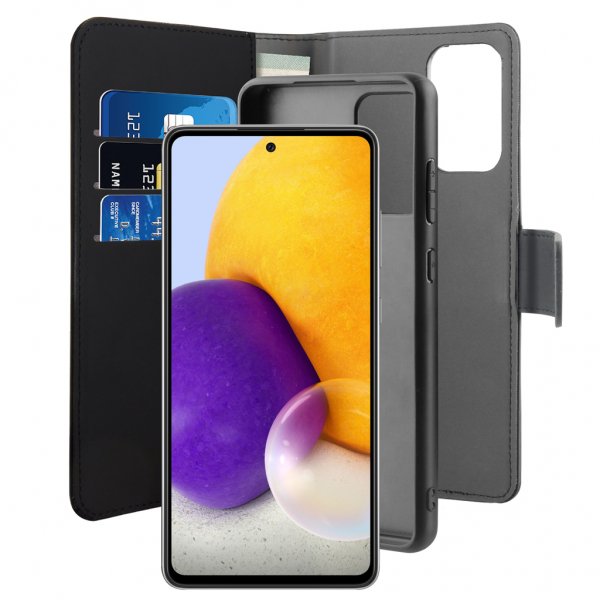 Puro Samsung Galaxy A72 Etui Wallet Detachable 2 in 1 Avtakbart Deksel Svart