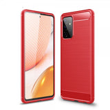 Samsung Galaxy A72 Deksel Børstet Karbonfibertekstur Rød