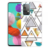 Samsung Galaxy A72 Deksel Marmortrekant Gull Blå