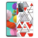 Samsung Galaxy A72 Deksel Marmortrekant Rød