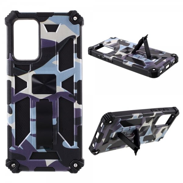 Samsung Galaxy A72 Deksel med Magnet Stativfunksjon Camouflage Navy