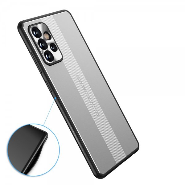 Samsung Galaxy A72 Deksel med Metallplate Sølv
