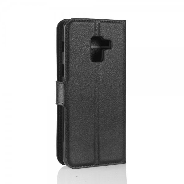 Samsung Galaxy A8 2018 Etui Litchi Svart