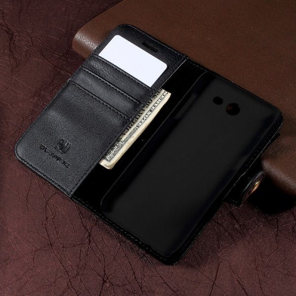 Samsung Galaxy J3 2017 Etui Litchi Svart