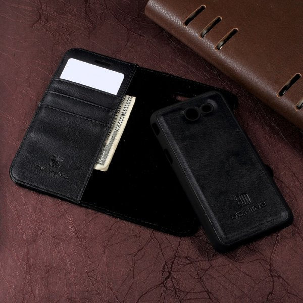Samsung Galaxy J3 2017 Etui Litchi Svart
