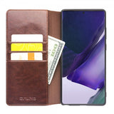 Qialino Samsung Galaxy Note 20 Ultra Etui Ekte Skinn Brun