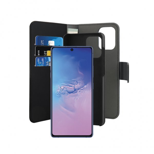 Puro Samsung Galaxy S10 Lite Etui Wallet Detachable 2 in 2 Svart