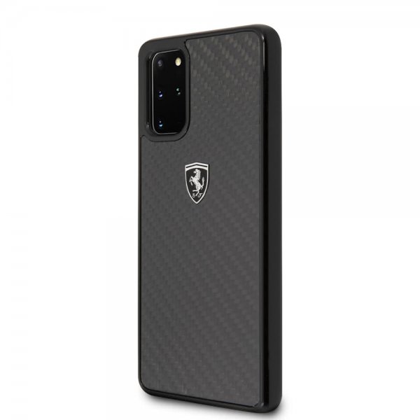 Ferrari Samsung Galaxy S20 Plus Deksel Karbonfibertekstur Svart