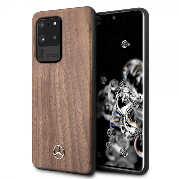 Mercedes Benz Samsung Galaxy S20 Ultra Deksel Wood Line Brun