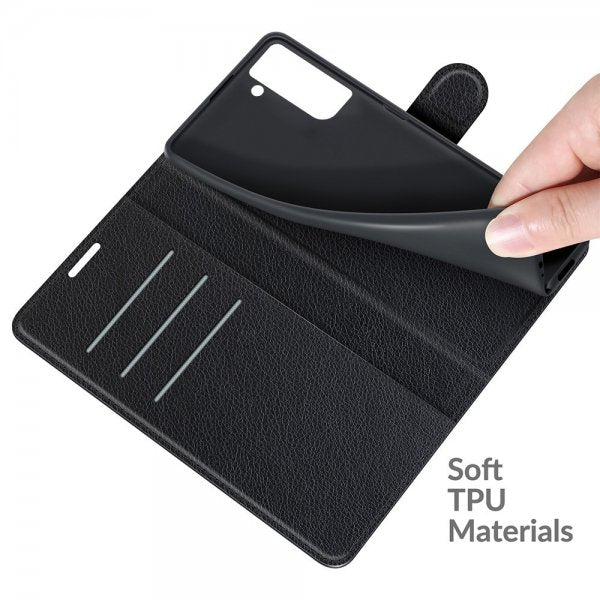 Samsung Galaxy S21 FE Etui Litchi Svart