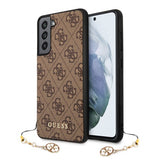 Guess Samsung Galaxy S21 FE Deksel 4G Charms Brun