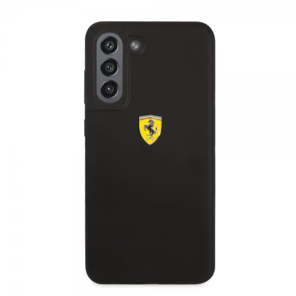 Ferrari Samsung Galaxy S21 FE Deksel Metal Logo Svart