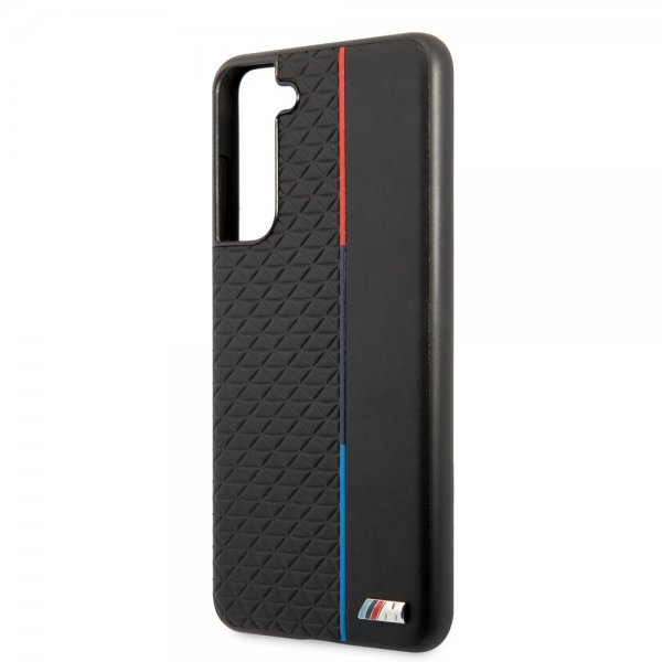 BMW Samsung Galaxy S21 FE Deksel Triangle Pattern & Tricolor Stripe Svart