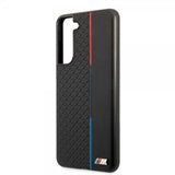 BMW Samsung Galaxy S21 FE Deksel Triangle Pattern & Tricolor Stripe Svart