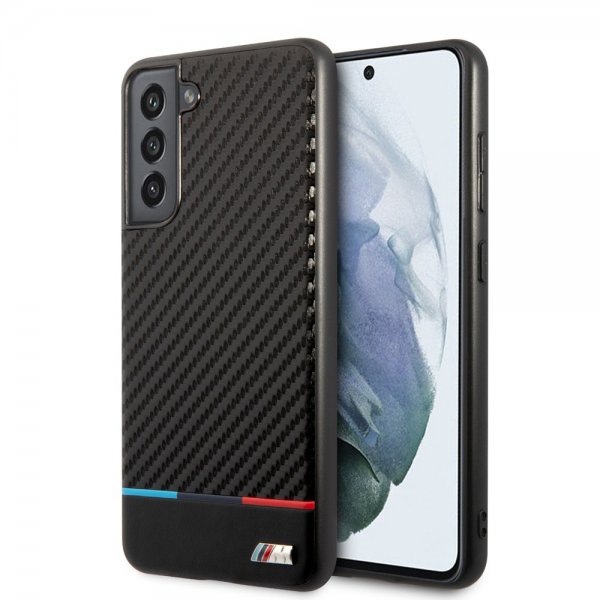 BMW Samsung Galaxy S21 FE Deksel Tricolor Stripe Carbon Svart