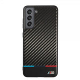 BMW Samsung Galaxy S21 FE Deksel Tricolor Stripe Carbon Svart