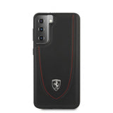 Ferrari Samsung Galaxy S21 Etui Logo Perforert Svart