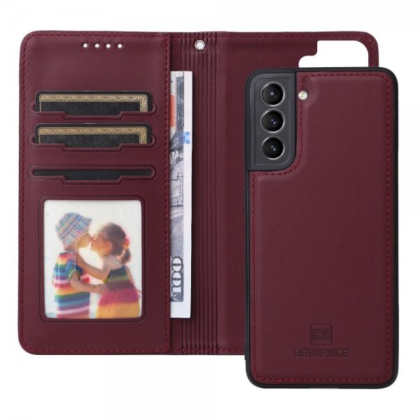 Betopnice Samsung Galaxy S21 Etui Avtagbart Deksel 005 Rød