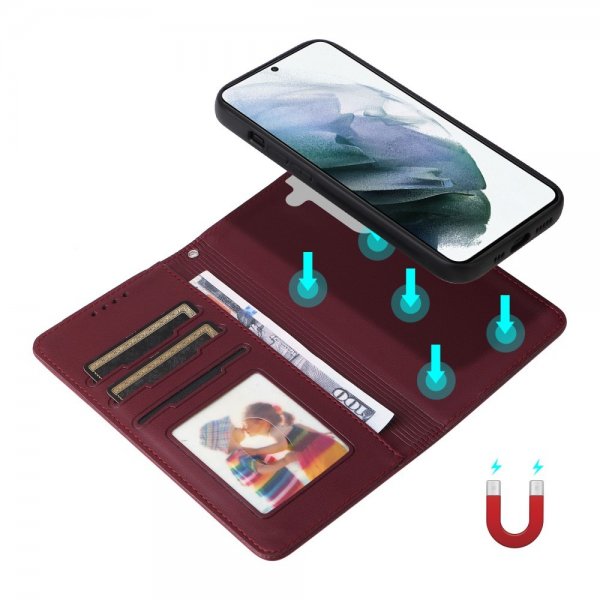 Betopnice Samsung Galaxy S21 Etui Avtagbart Deksel 005 Rød
