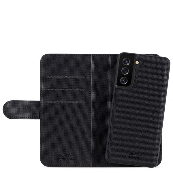 holdit Samsung Galaxy S21 FE Etui Wallet Case Magnet Svart