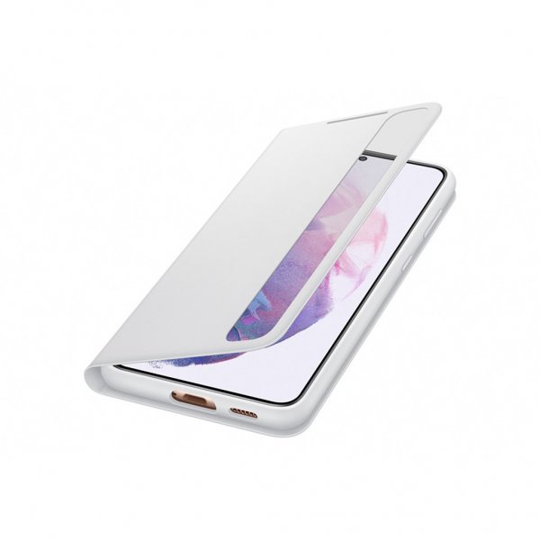 Samsung Original Galaxy S21 Plus Etui Smart Clear View Cover Lysegrå