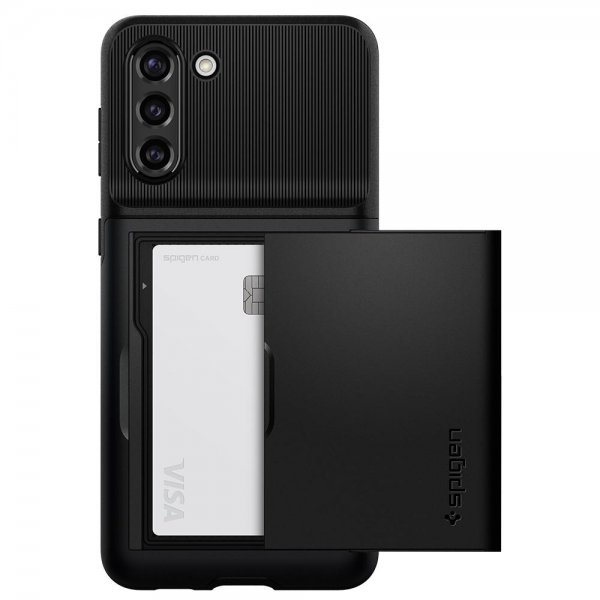 Spigen Samsung Galaxy S21 Deksel Slim Armor CS Svart