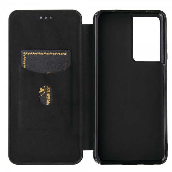 Samsung Galaxy S21 Ultra Etui Karbonfibertekstur Svart