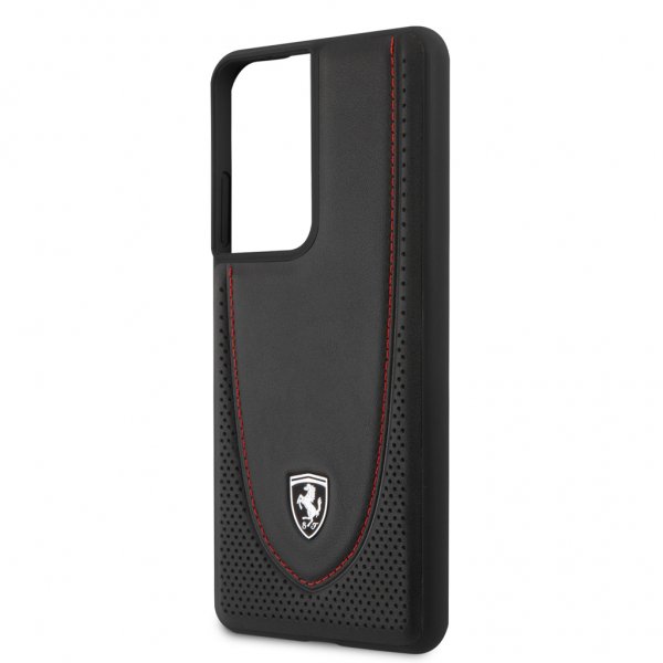 Ferrari Samsung Galaxy S21 Ultra Etui Logo Perforert Svart