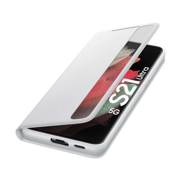 Samsung Original Galaxy S21 Ultra Etui Smart Clear View Cover Lysegrå