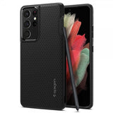 Spigen Samsung Galaxy S21 Ultra Deksel Liquid Air Pen Edition Matte Black